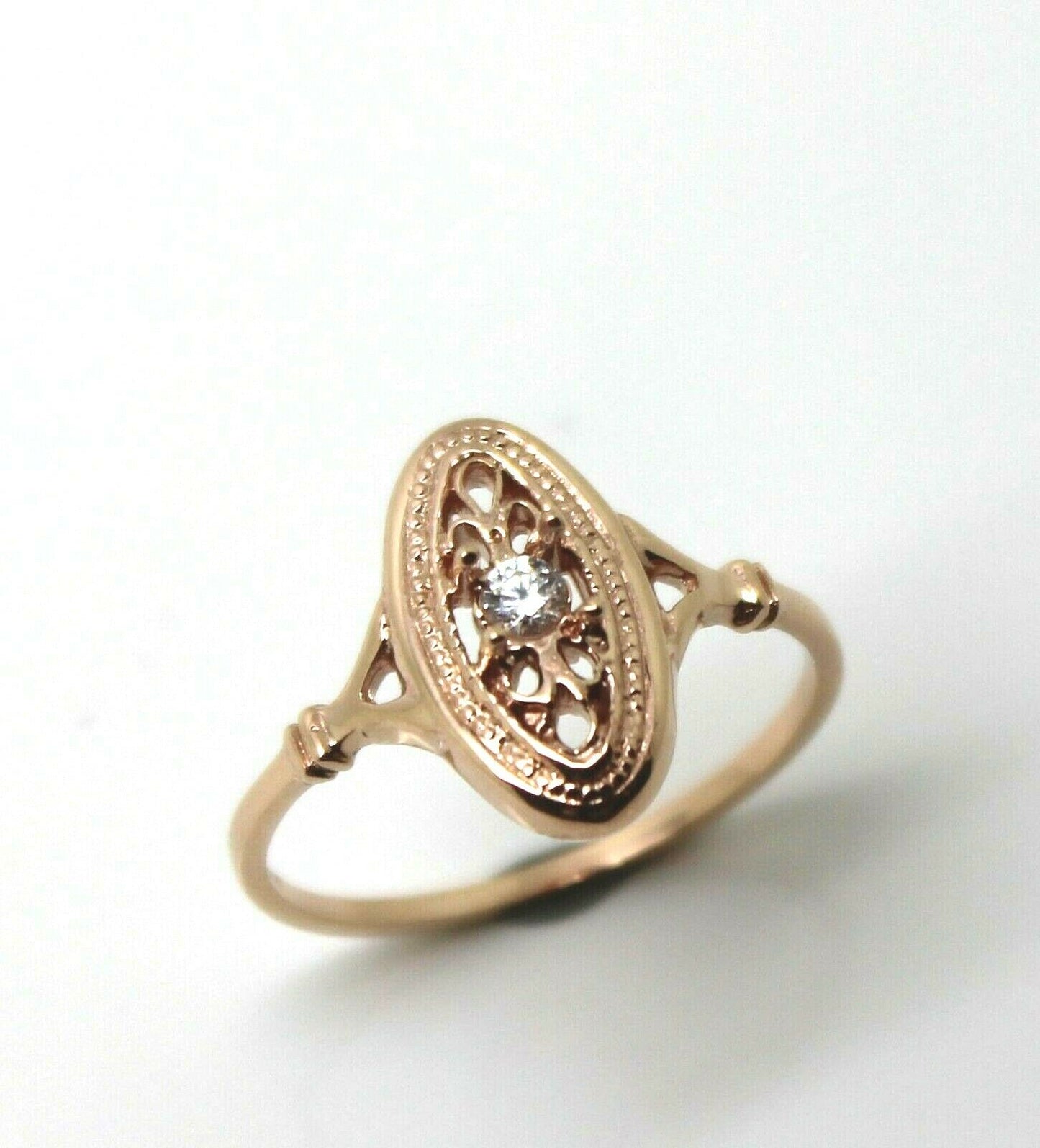 Kaedesigns New Genuine 9ct 9k Yellow, Rose or White Gold Delicate White Sapphire Filigree Ring