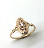 Kaedesigns New Genuine 9ct 9k Rose Gold Delicate White Sapphire Filigree Ring
