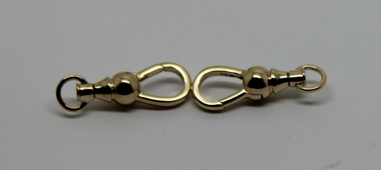 Genuine 9ct 2 X  Yellow Gold Ball Albert Swivel Clasp 19mm Size