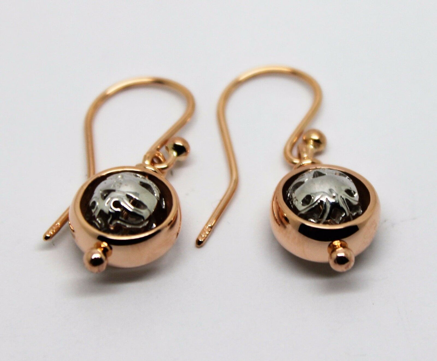 Kaedesigns Genuine 9ct Rose And White Gold Filigree Belcher Ball Earrings