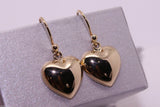 Genuine 9ct Yellow Gold or White Gold or Rose Gold Half Heart Earrings