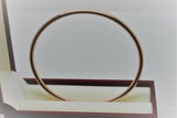 Genuine New 9ct Rose gold 3mm wide Hollow GOLF bangle 63mm diameter