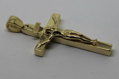 Kaedesigns New Genuine 18ct Yellow, Rose or White Gold Solid Heavy Crucifix Cross Pendant