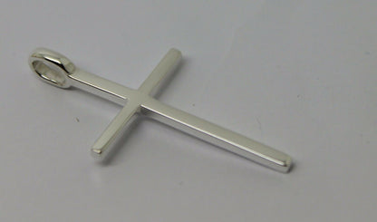 Kaedesigns, Genuine Solid New Sterling Silver Thin Medium Plain Cross Pendant