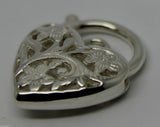 Sterling Silver 925 Filigree Heart Pendant Padlock 4 Sizes,14mm,15mm,18mm, 23mm