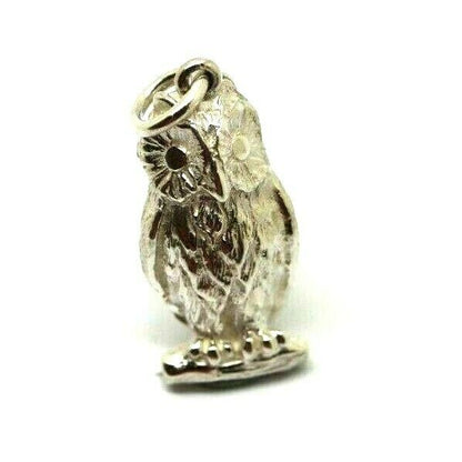 Heavy Genuine Sterling Silver 925 3D Heavy Owl Pendant