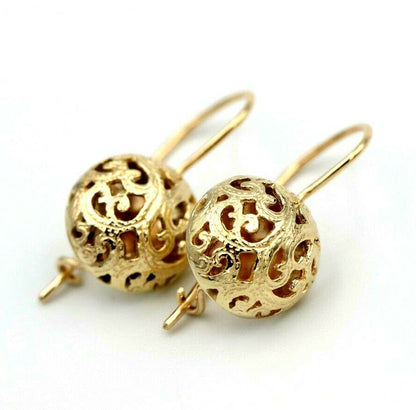 Kaedesigns New 9ct Yellow, Rose & White Gold 14mm Half Ball Filigree Earrings