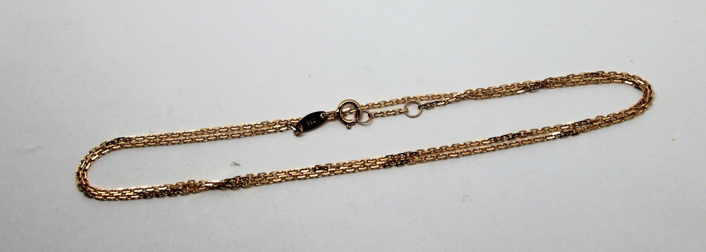 Genuine 750 18k 18ct Rose Gold Box Chain 44cm 2.71g