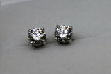 Genuine 9ct White Gold Claw-set Round 5.5mm Stud Earrings