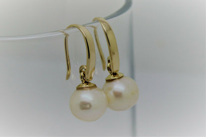 Kaedesigns New Genuine 9ct 9k Yellow, Rose or White Gold 10mm Freshwater Pearl Ball Earrings