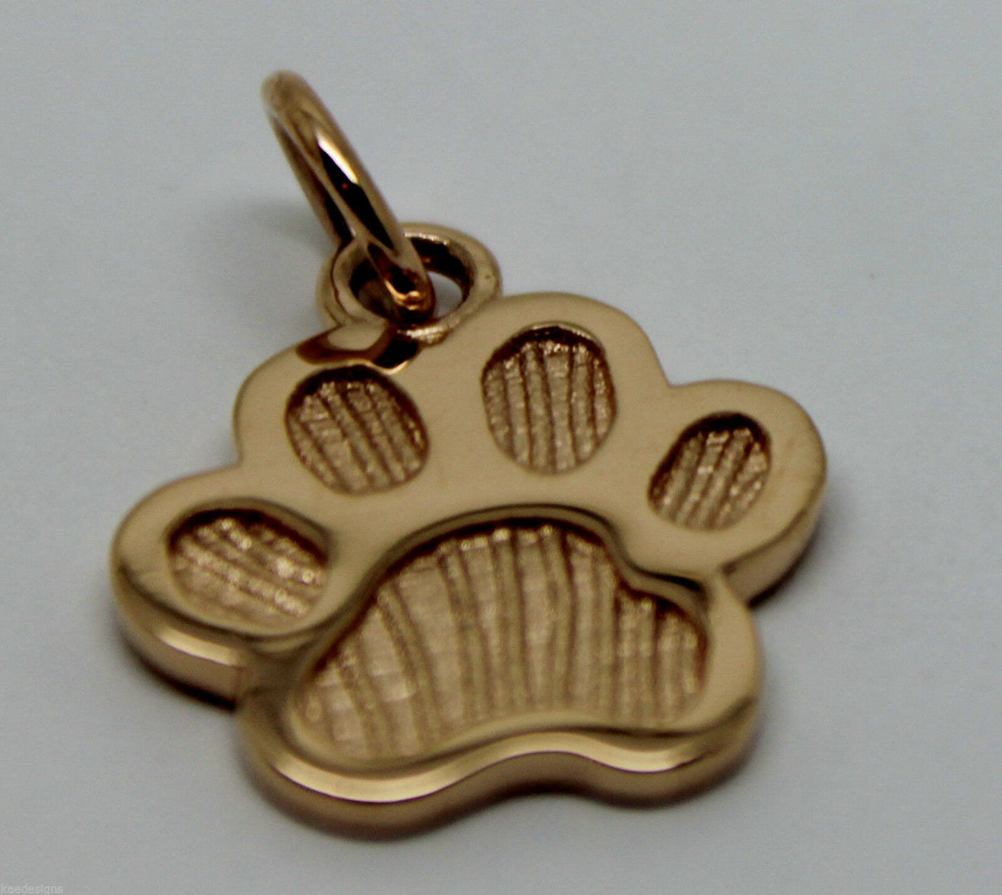 Small 9ct Yellow or Rose or White Gold Dog Animal PAW Pendant or Charm Shield