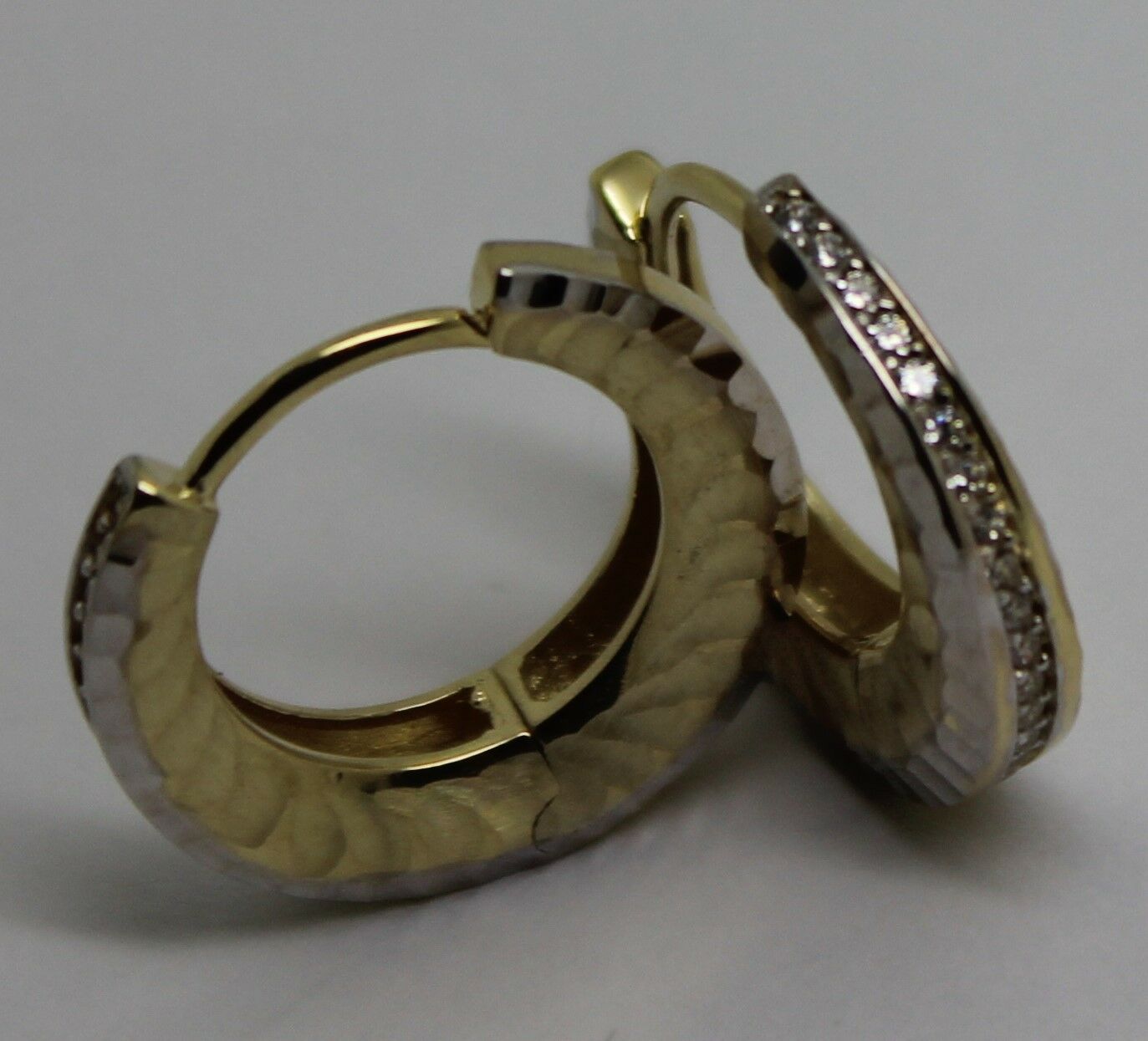 Kaedesigns, Genuine New 9ct Yellow Gold Hoop Cz Earrings