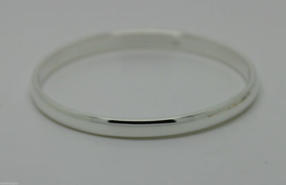 Genuine Full SOLID Sterling silver 4mm wide baby bangle 46mm outside diameter