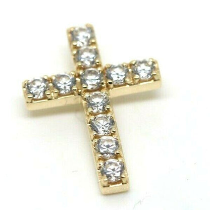 Genuine 9ct 9k Hallmarked 375 Yellow Gold Cubic Cross Pendant