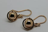 Kaedesigns New Genuine 9ct 9kt Yellow, Rose or White Gold Spinning Ball Drop Earrings