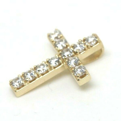 Genuine 9ct 9k Hallmarked 375 Yellow Gold Cubic Cross Pendant