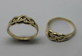 Genuine His & Hers Set Solid 9ct 9K Yellow Gold Celtic Weave Wedding Couple Bands Rings