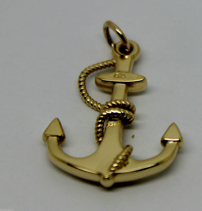 Genuine, Kaedesigns 9ct 9kt Yellow, Rose or White Gold Large Solid Anchor Boat Pendant / Charm