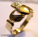 Size U New Genuine Solid 9ct 9kt Heavy Yellow, Rose or White Gold Extra Large Irish Claddagh Ring