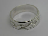 Kaedesigns New Solid Genuine Sterling Silver 925 Surf Wave Ring Size X