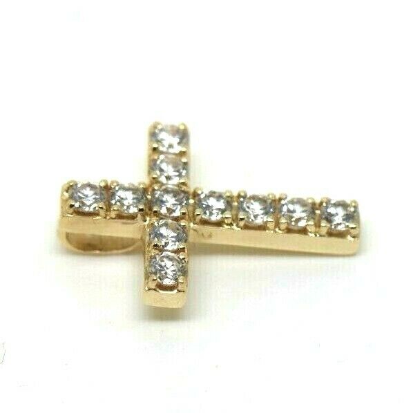 Genuine 9ct 9k Hallmarked 375 Yellow Gold Cubic Cross Pendant