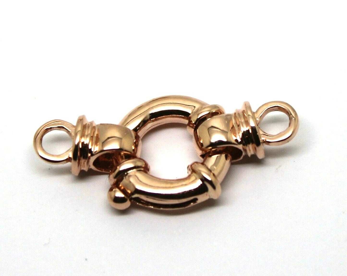 Genuine 9k 9ct Yellow, Rose or White Gold 14mm Bolt Ring Clasp With Ends