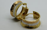 Genuine 18ct 750 Yellow, White & Rose Gold Hoop Earrings*Free Express Post In Oz