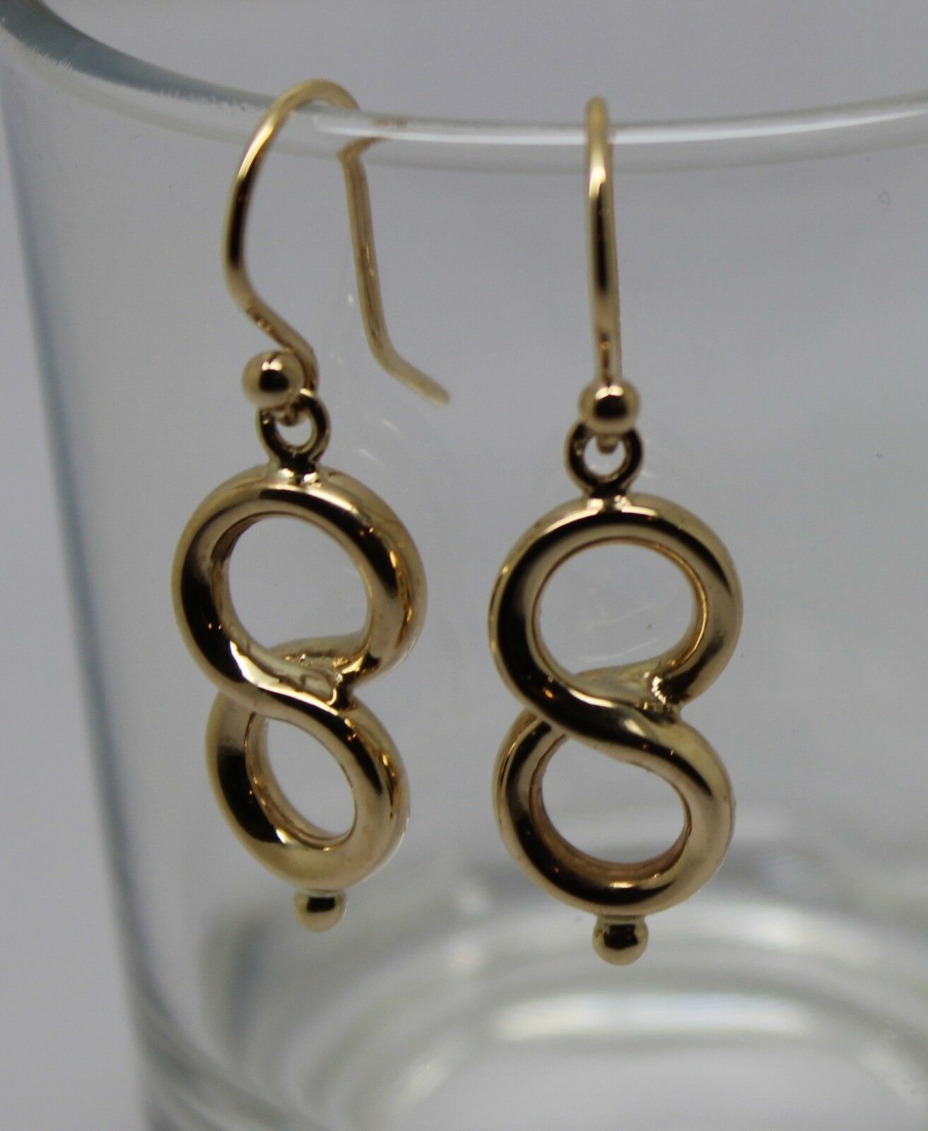 Genuine New 9ct Yellow, Rose or White Gold Swirl Drop Hook Earrings