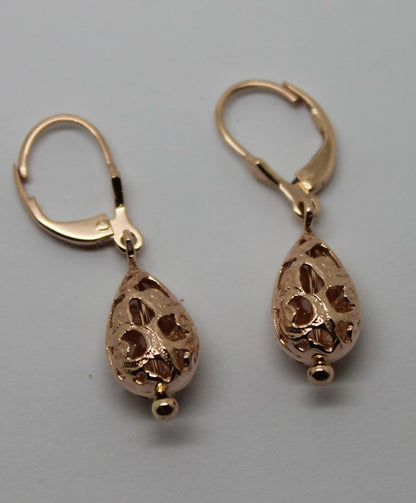 Genuine 9ct Yellow, Rose or White Gold Teardrop Earrings Continental Clip Hooks