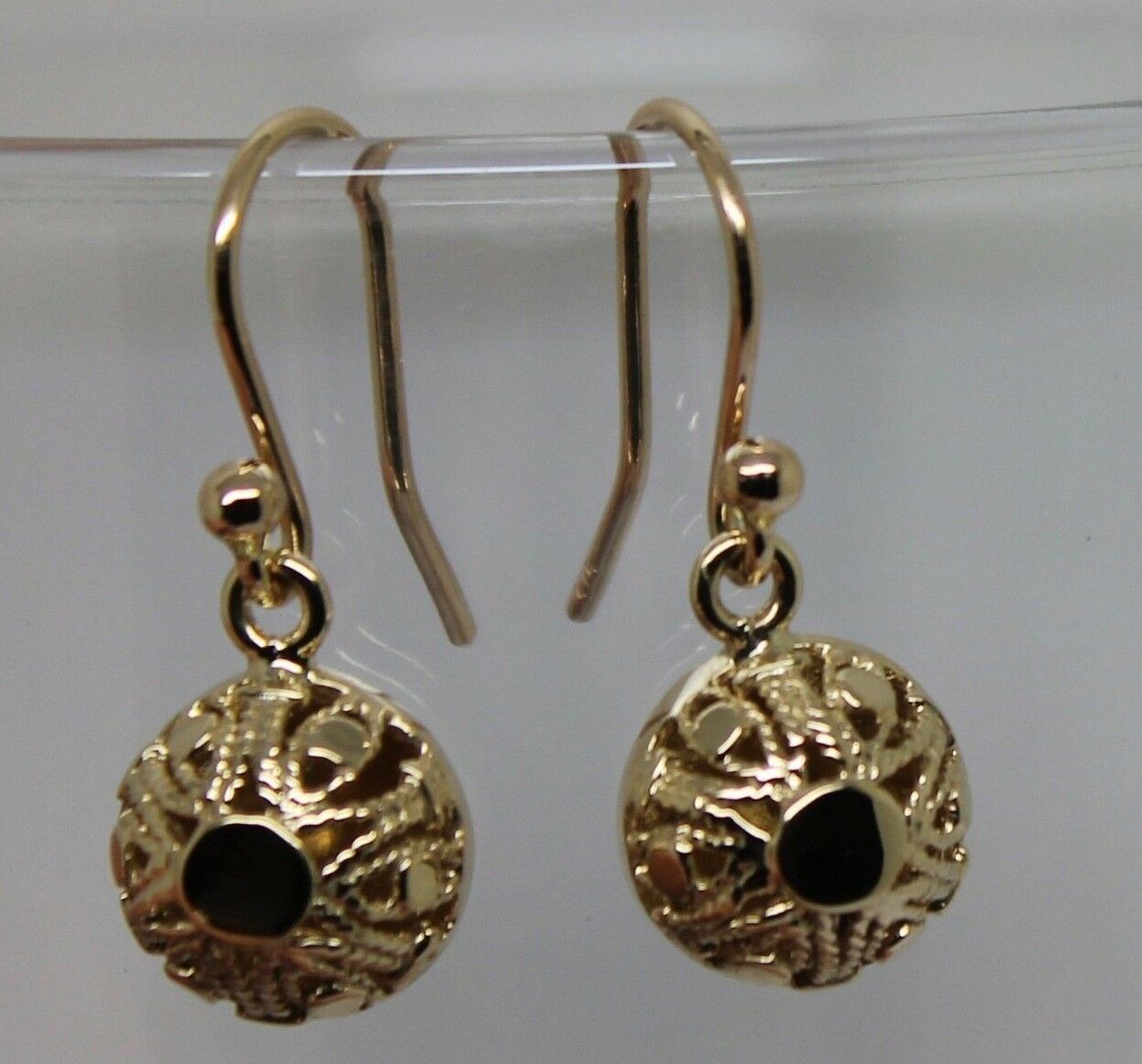 Kaedesigns New 9ct Yellow, Rose or White Gold 10mm Half Ball Hook Filigree Earrings