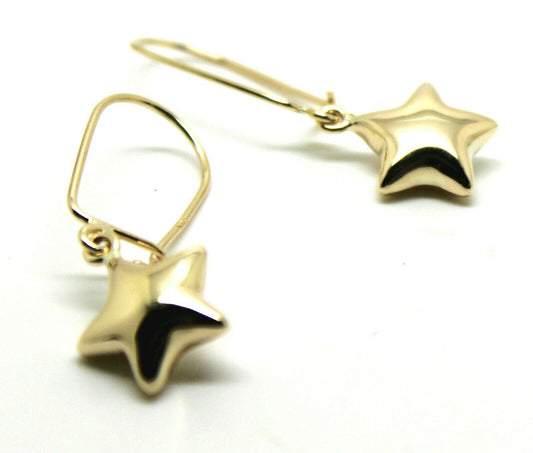 Genuine 9ct Yellow Or White Or Rose Gold Bubble Drop Star Closed Hook Earrings