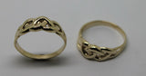Genuine His & Hers Set Solid 9ct 9K Yellow Gold Celtic Weave Wedding Couple Bands Rings