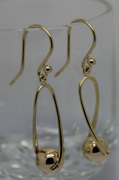 Kaedesigns, 9ct Yellow Or White Or Rose Gold  Hook Gold 8mm Ball Drop Earring