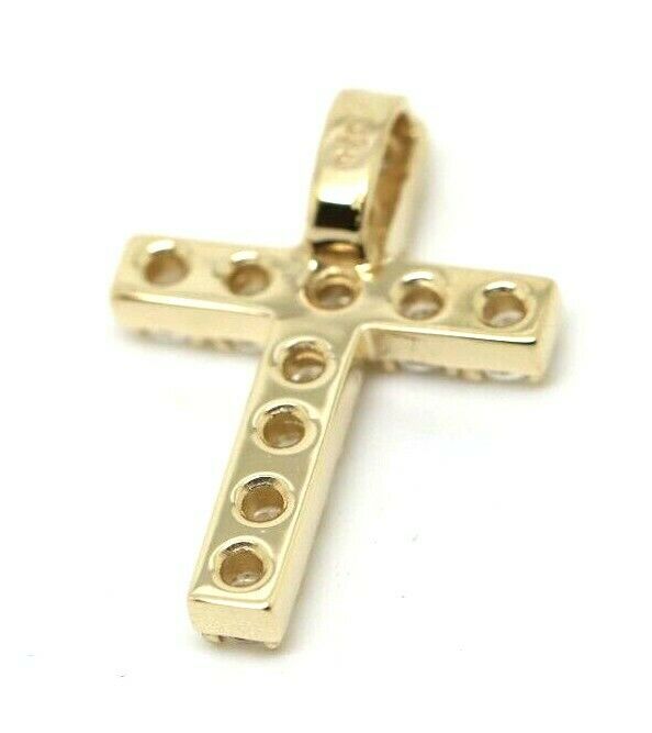 Genuine 9ct 9k Hallmarked 375 Yellow Gold Cubic Cross Pendant