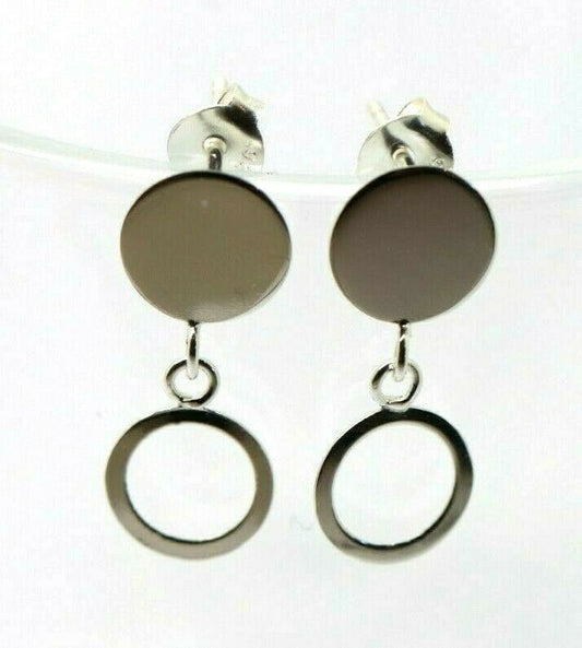 Kaedesigns New Sterling Silver Round Disc and Open Circle Earrings