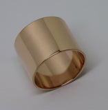 Size P Genuine Heavy 9ct Yellow, Rose or White Gold Full Solid 16mm Wide Flat Profile Cigar Band Ring