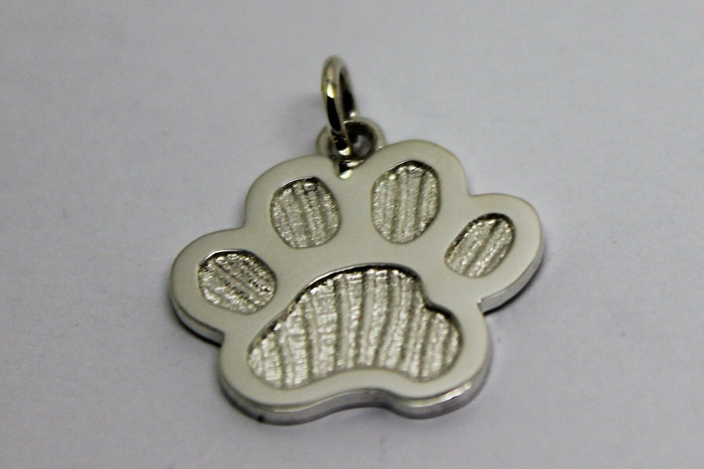 LARGE Genuine Sterling Silver 925 Dog Animal Paw Print Pendant + engraving