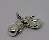Small 925 Sterling Silver Boxing Gloves One Pair Pendant or Charm 12mm x 6mm
