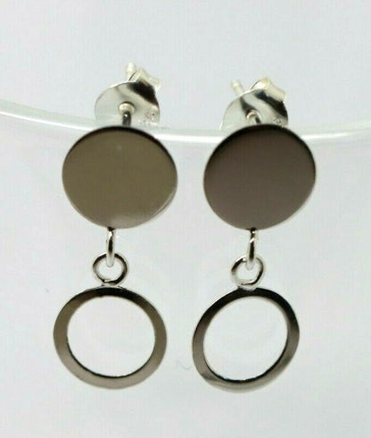 Kaedesigns New Sterling Silver Round Disc and Open Circle Earrings