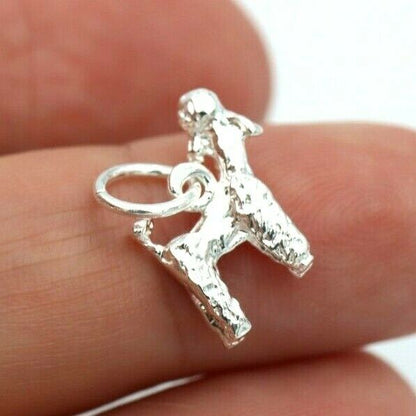 Sterling Silver Small Poodle Dog Charm or Pendant + jump ring