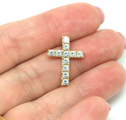 Genuine 9ct 9k Hallmarked 375 Yellow Gold Cubic Cross Pendant