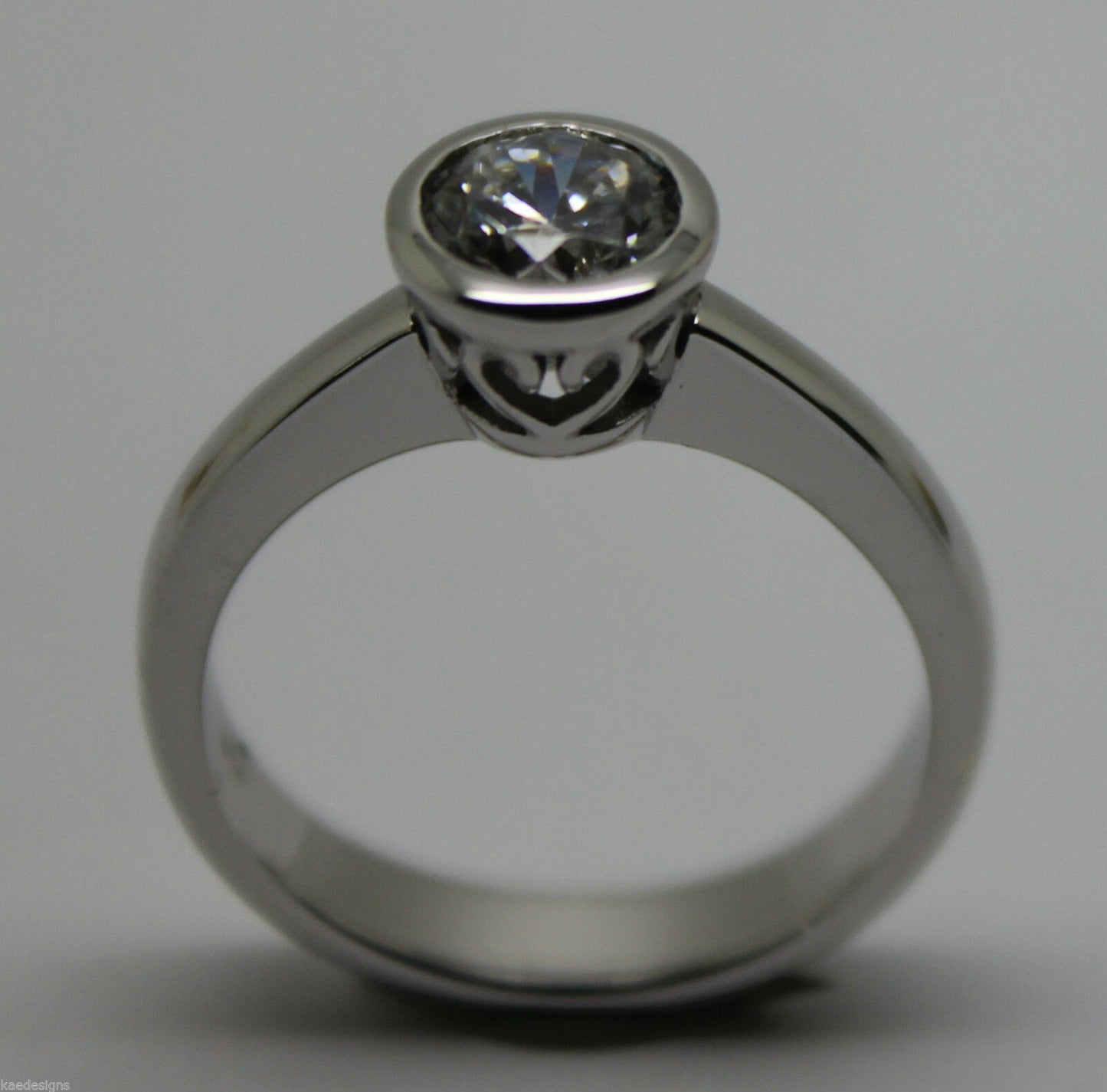 Kaedesigns, New Genuine 9ct 375 Solid White Gold Ring Size M