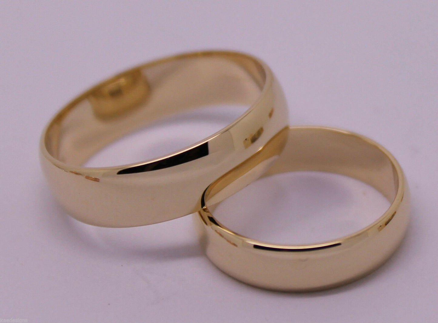 Genuine Custom Made His & Hers Solid 9ct 9K Rose Gold Wedding Bands Couple Rings