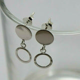 Kaedesigns New Sterling Silver Round Disc and Open Circle Earrings