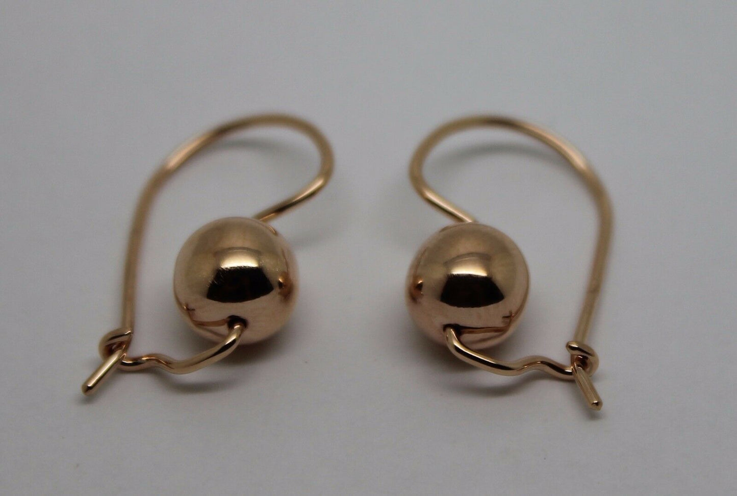 Kaedesigns New Genuine 9ct Yellow, Rose or White Gold 8mm Plain Ball Drop Earrings