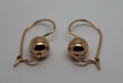 Kaedesigns New Genuine 9ct Yellow, Rose or White Gold 8mm Plain Ball Drop Earrings