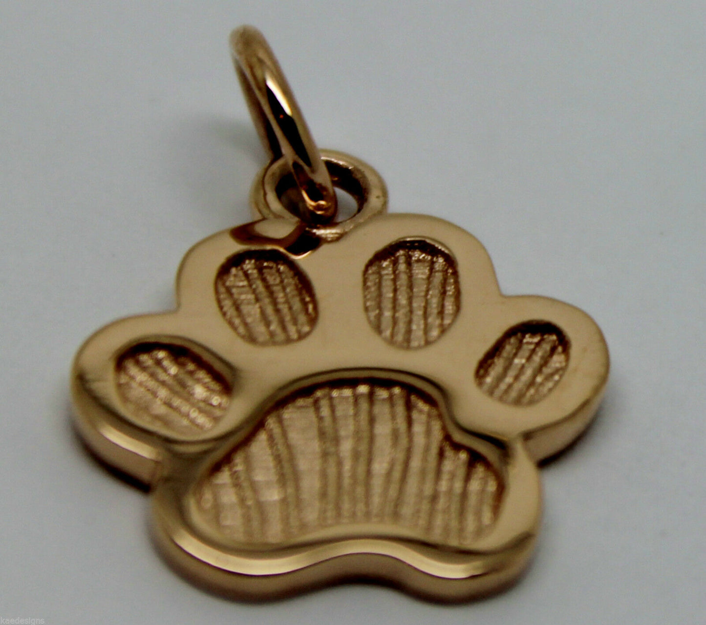 Small 9ct Yellow or Rose or White Gold Dog Animal PAW Pendant or Charm Shield