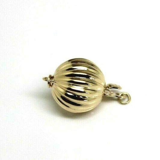 Genuine 9ct Yellow Gold 6mm, 7mm, 8mm, 10mm, 12mm Corrugated Ball Pearl Clasp