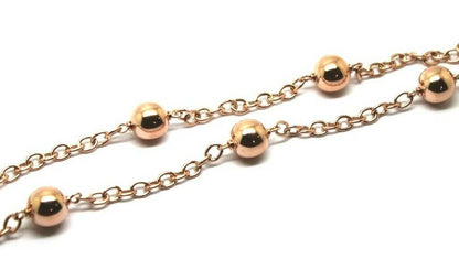 Kaedesigns 9ct 375 Solid Yellow, Rose or White Gold Ball chain 55cm Kerb Curb link Necklace Chain