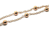Kaedesigns 9ct 375 Solid Yellow, Rose or White Gold Ball chain 55cm Kerb Curb link Necklace Chain